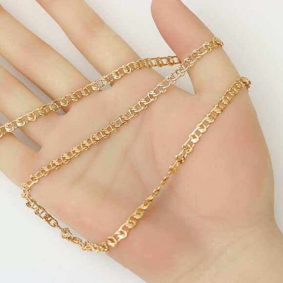 Elegant Rose Gold Link Chain Necklace Brass Base, XPNL0198 - Picture 5 of 12